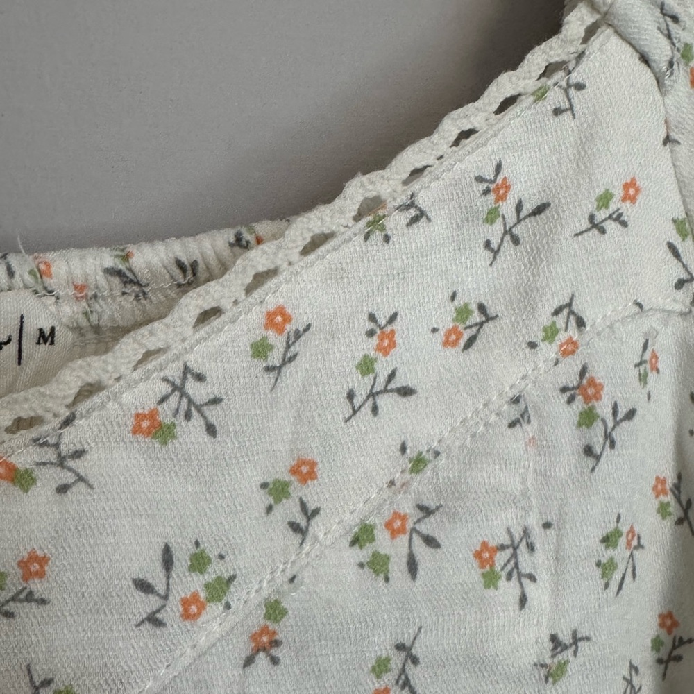 In Loom Women’s M Mini Floral Babydoll Dress Lace Cottagecore Prairie Spring - Picture 6 of 9